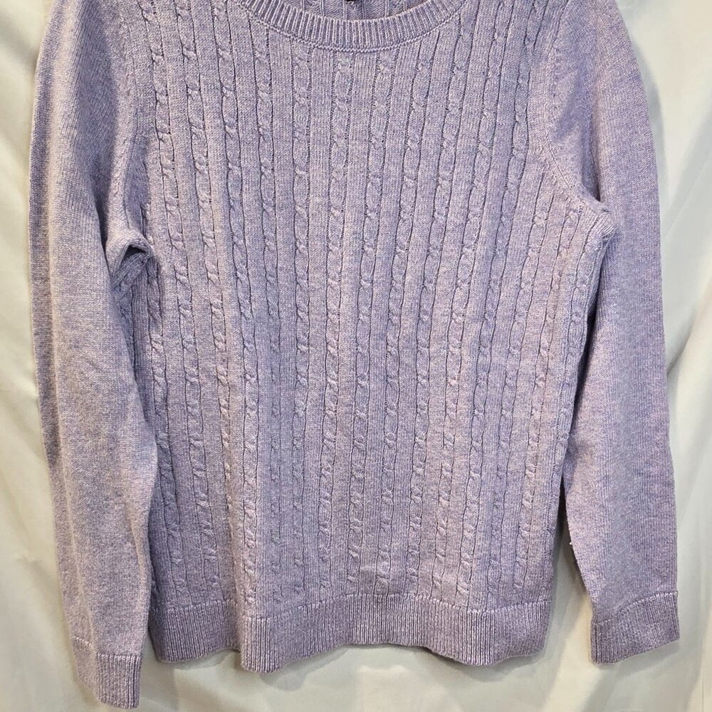 Talbots Purple Knited Sweater Size Large Button Accents - Picture 9 of 10